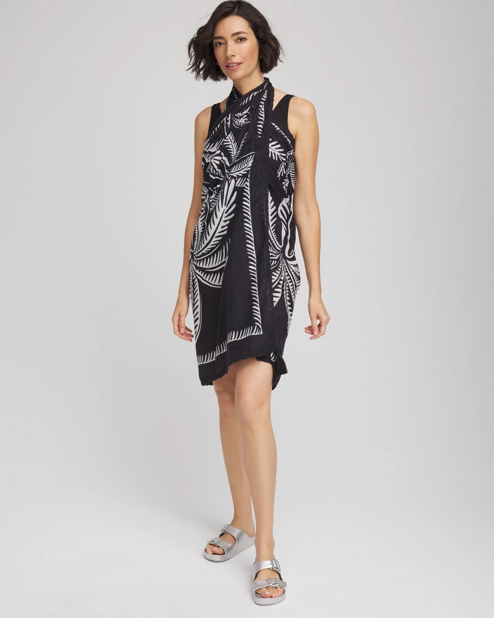 Chico's | Magicsuit® Hearts of Palm Pareo/ Black/Multi