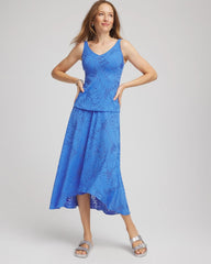 Chico's | Gottex Skyfall Lace Long Skirt/ Light Blue