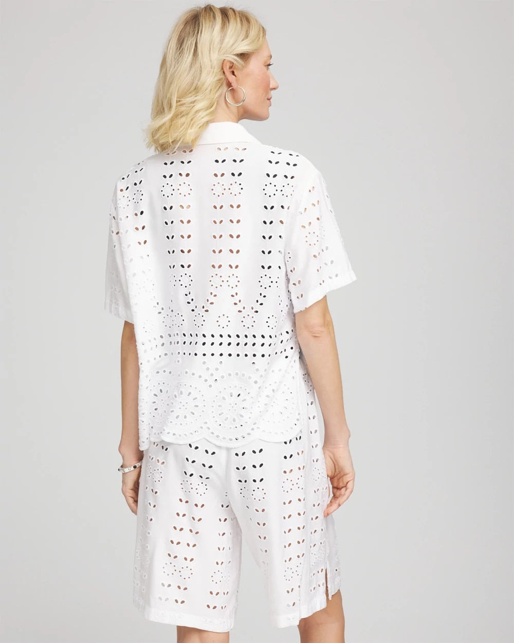 Chico's | Swimsuit Cover-Up Short and Shirt Set/ Alabaster