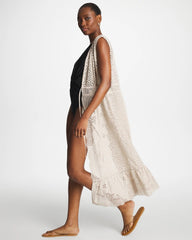 Chico's | Woven Eyelet Swim Cover-Up Dress/ Smokey Taupe