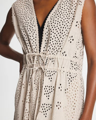Chico's | Woven Eyelet Swim Cover-Up Dress/ Smokey Taupe