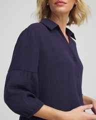 Chico's | Woven Tiered Swim Cover-Up Dress/ Passport Blue