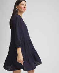 Chico's | Embroidered Eyelet Coverup/ Classic Navy
