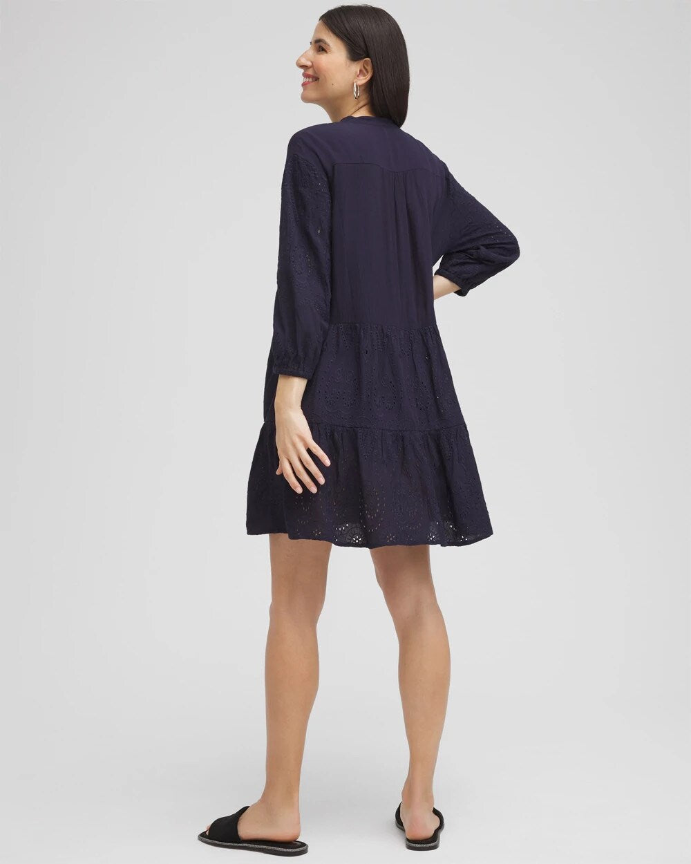 Chico's | Embroidered Eyelet Coverup/ Classic Navy
