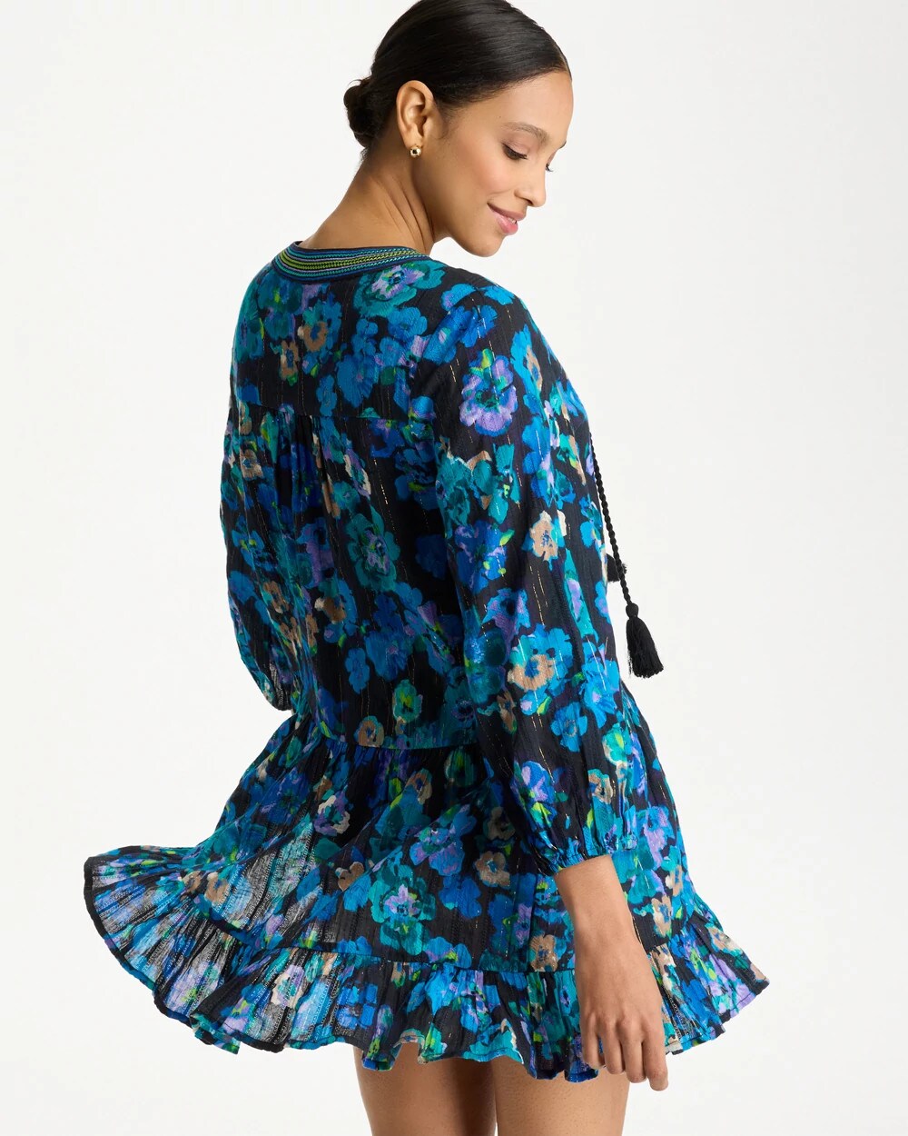 Chico's | Secret Garden Beach Dress/ Black/Multi
