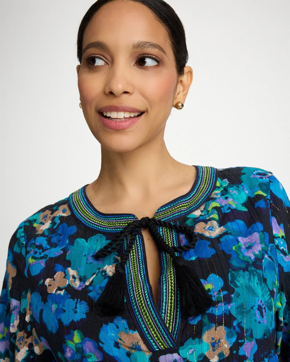 Chico's | Secret Garden Beach Dress/ Black/Multi