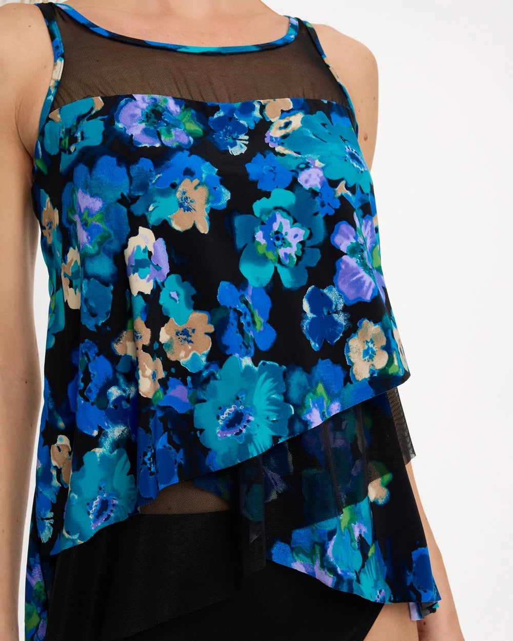 Chico's | Secret Garden Mirage Tankini/ Black/Multi