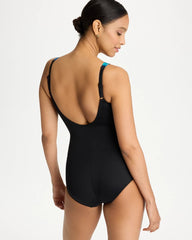 Chico's | Secret Garden Oceanus One Piece/ Black/Multi