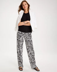 Chico's | Geo Pull-On Wide-Leg Linen Pants/ Alabaster