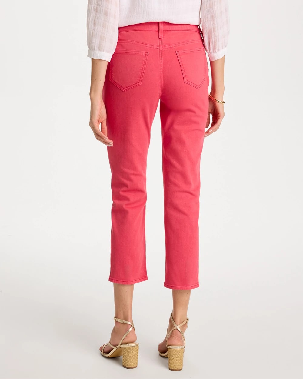 Chico's | Girlfriend Roll Cuff Crop Jeans/ Hot Honeysuckle