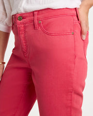 Chico's | Girlfriend Roll Cuff Crop Jeans/ Hot Honeysuckle