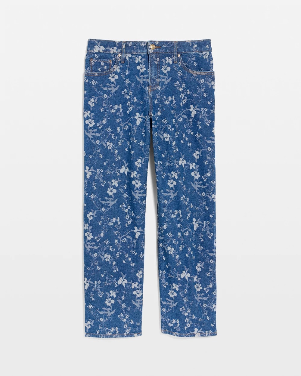 Chico's | Girlfriend Wide Floral Crop Jean/ Indigo
