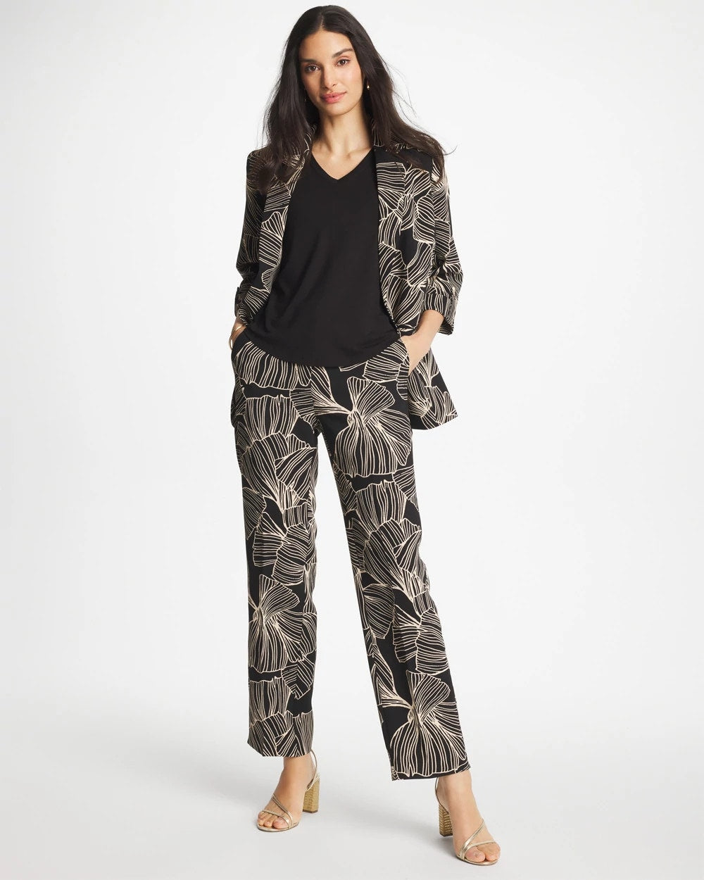 Chico's | Ginkgo Crepe Tapered Ankle Pants/ Black