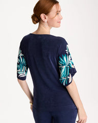 Chico's | Travelers™ Printed Kimono Sleeve Top/ Kings Navy