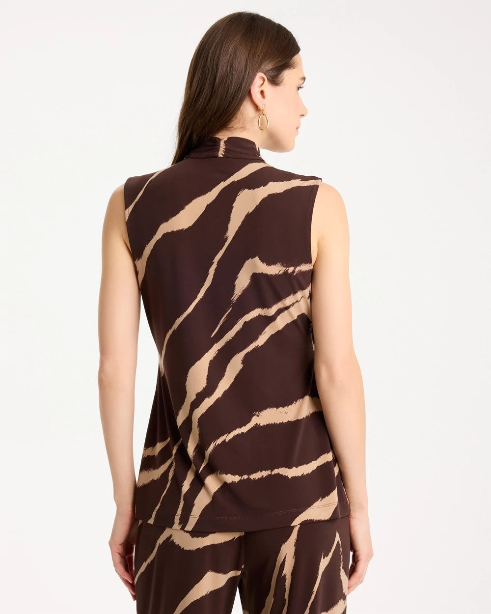 Chico's | Travelers™ Zebra Knit Wrap Top/ Cocoa Bean