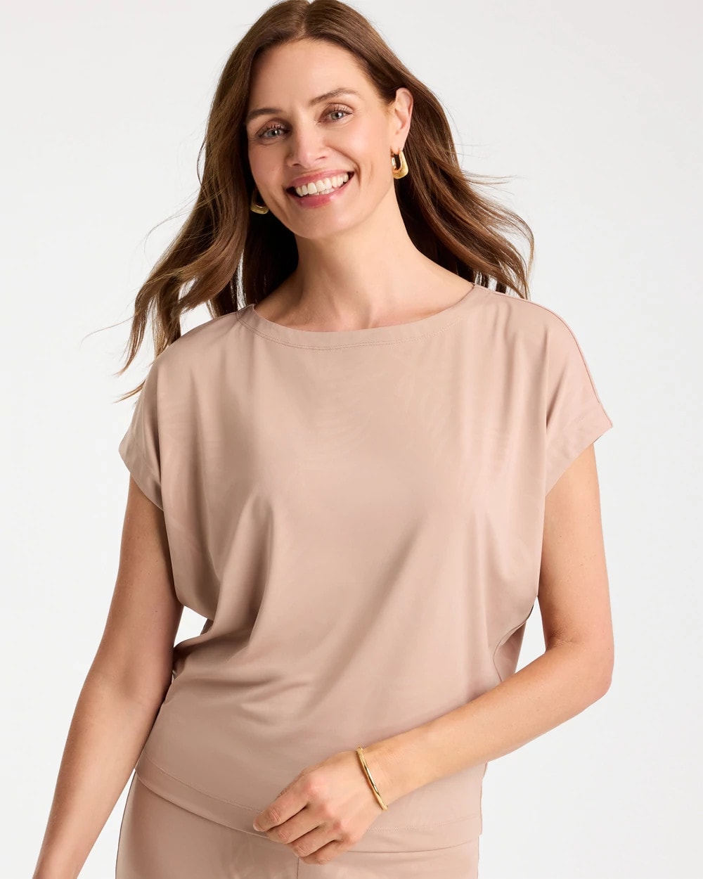 Chico's | Travelers™ Palm Embossed Knit Top/ Mocha Mousse