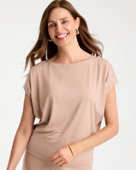 Chico's | Travelers™ Palm Embossed Knit Top/ Mocha Mousse