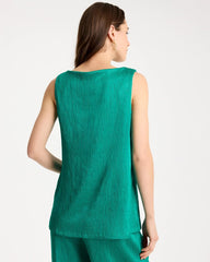 Chico's | Travelers™ Crinkle Textured Tank/ Topanga Green