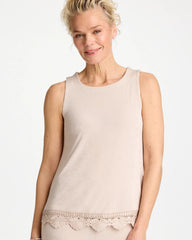 Chico's | Travelers™ Scallop Lace Tank/ Smokey Taupe
