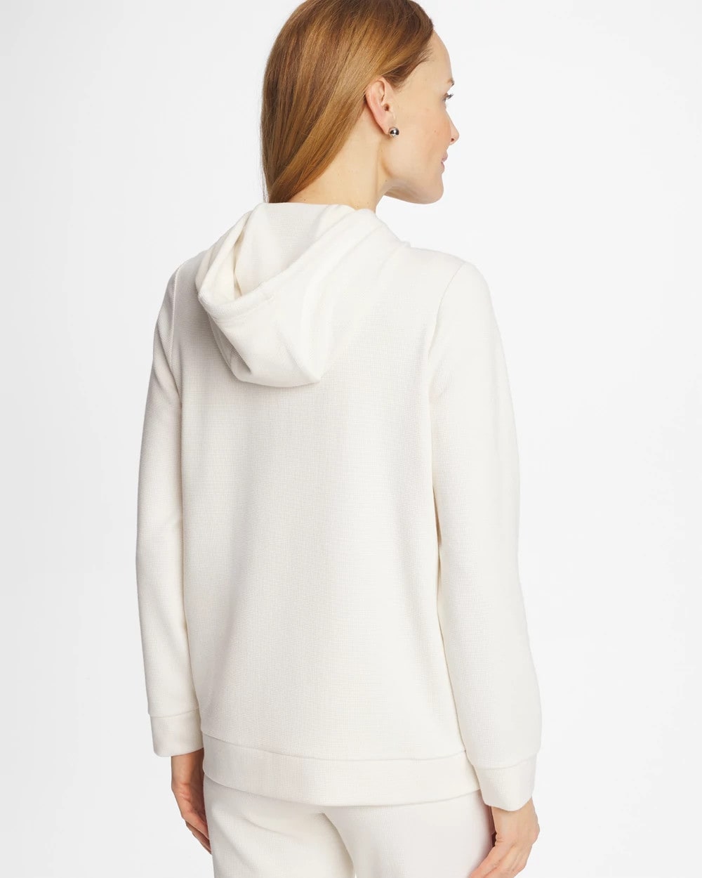 Chico's | Zenergy® Soft Waffle Hooded Top/ Cream