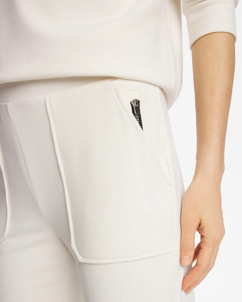 Chico's | Zenergy® Soft Waffle Tapered Ankle Pants/ Cream
