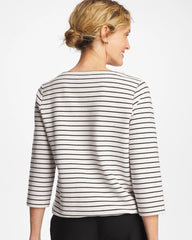 Chico's | Zenergy® Striped Ottoman Drawstring Top/ Black