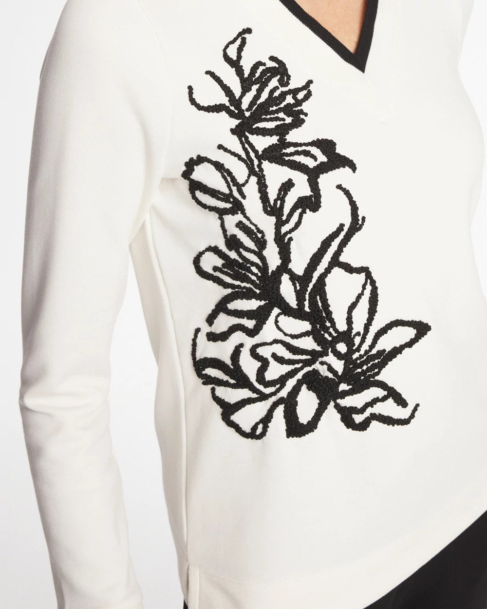 Chico's | Zenergy® Double-Knit Applique Top/ Ecru