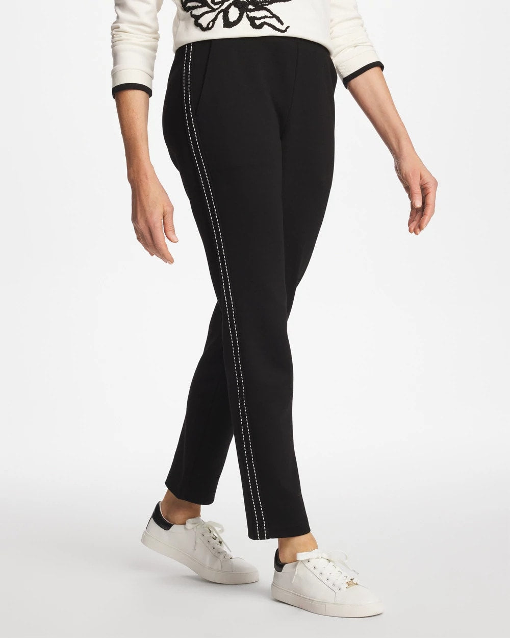 Chico's | Zenergy® Double-Knit Pick Stitch Ankle Pants/ Black