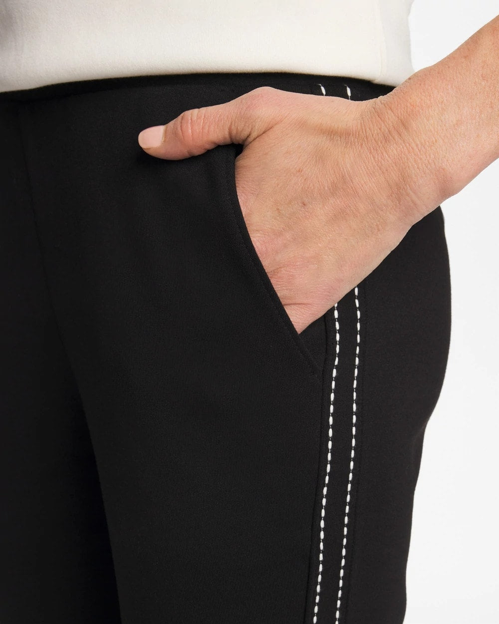 Chico's | Zenergy® Double-Knit Pick Stitch Ankle Pants/ Black