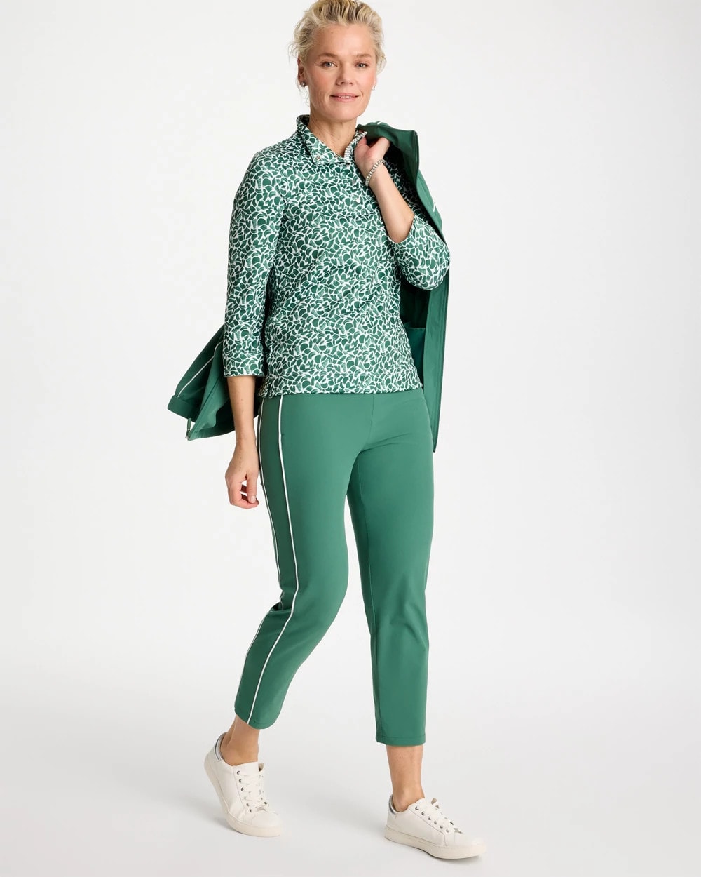 Chico's | Zenergy® UPF Side Piping Ankle Pants/ Water Lily Green