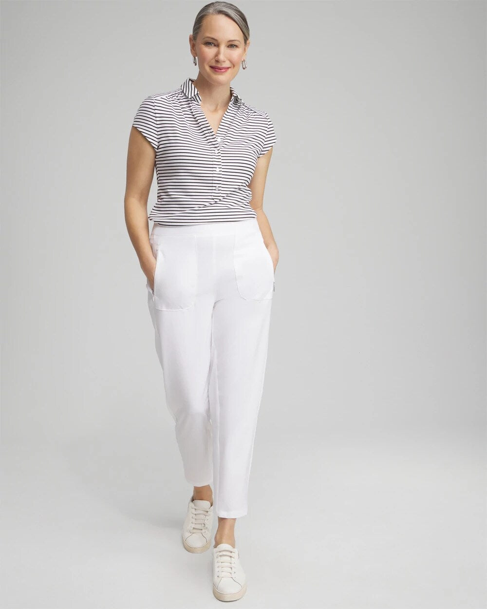 Chico's | Zenergy® UPF Ribbed Side Ankle Pants/ Alabaster
