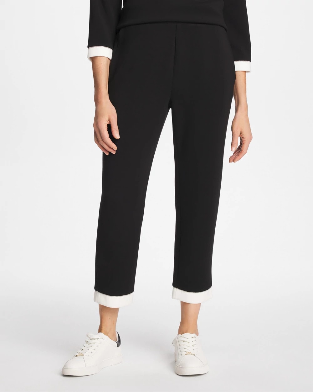 Chico's | Zenergy® Soft Caviar Bead Contrast Pants/ Black