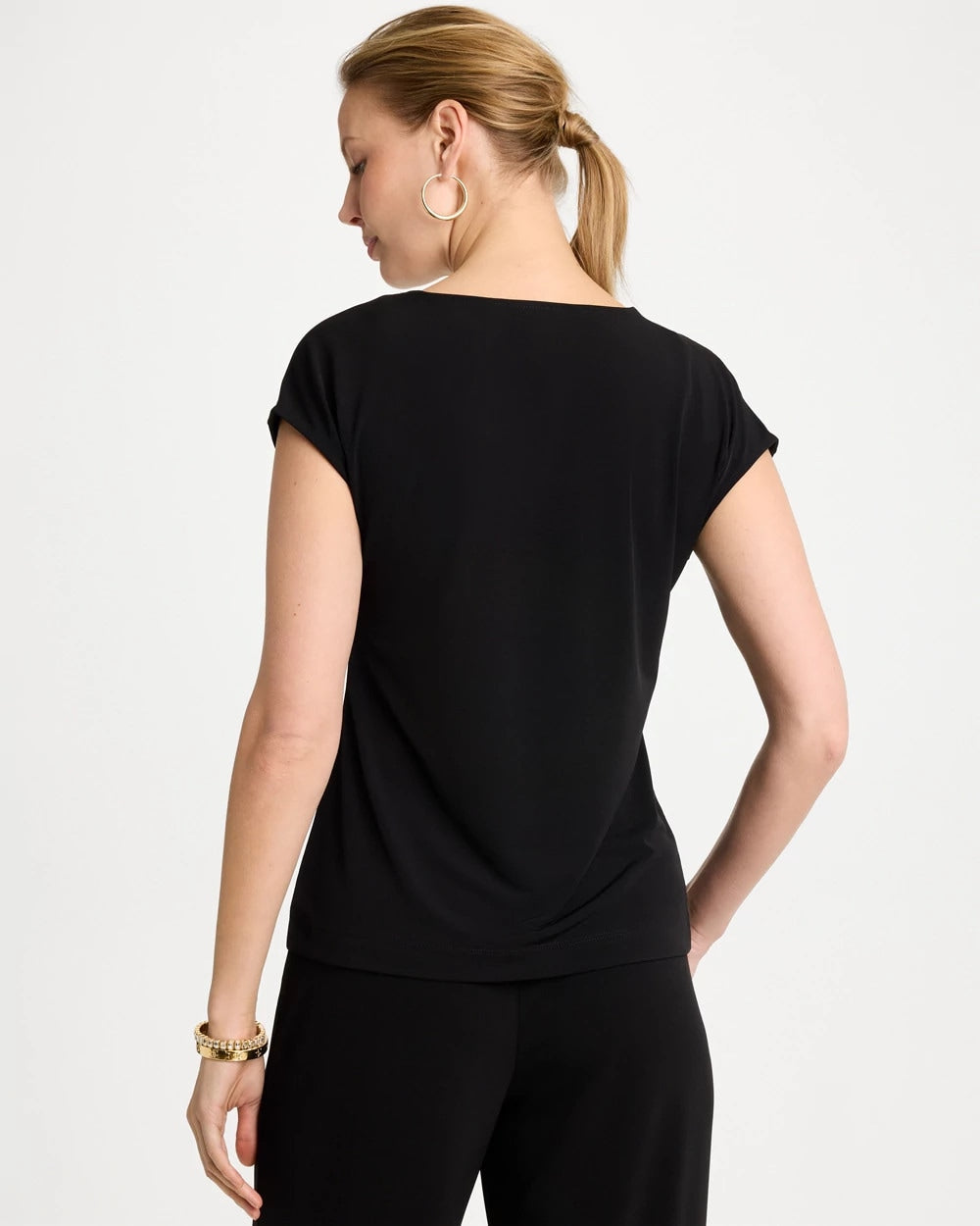Chico's | Travelers™ Knit Asymmetrical Top/ Black