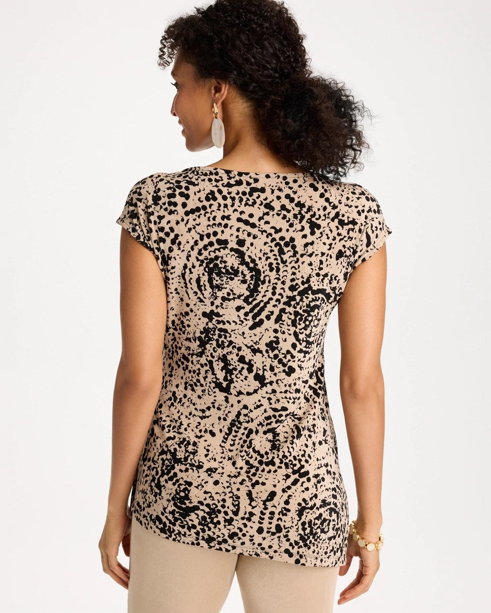 Chico's | Travelers™ Side-Tie Spotted Print Top/ New Sonora Sand
