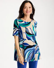 Chico's | Travelers™ Marble Flora Swing Tunic/ Rich Cobalt