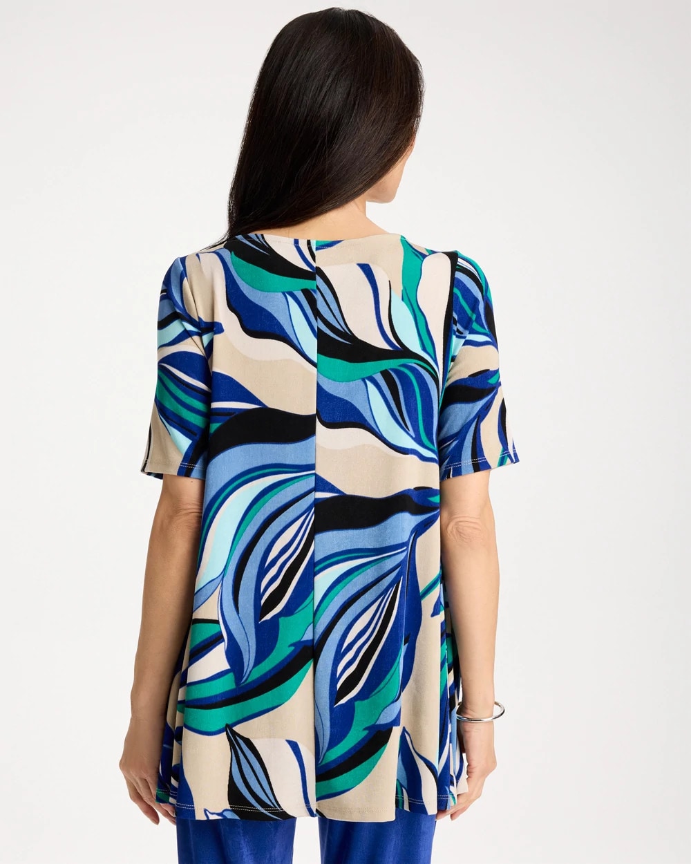 Chico's | Travelers™ Marble Flora Swing Tunic/ Rich Cobalt