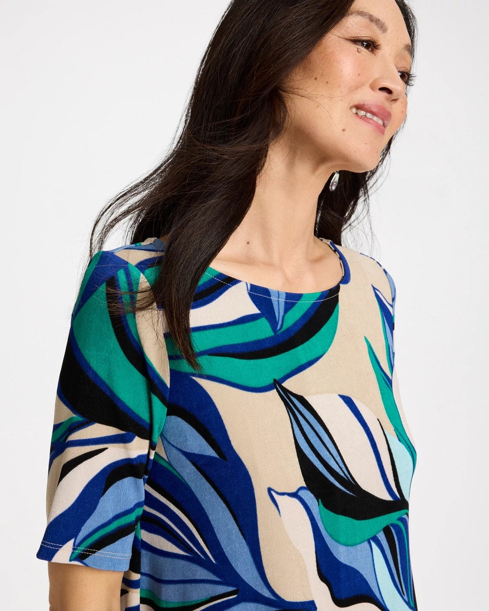 Chico's | Travelers™ Marble Flora Swing Tunic/ Rich Cobalt