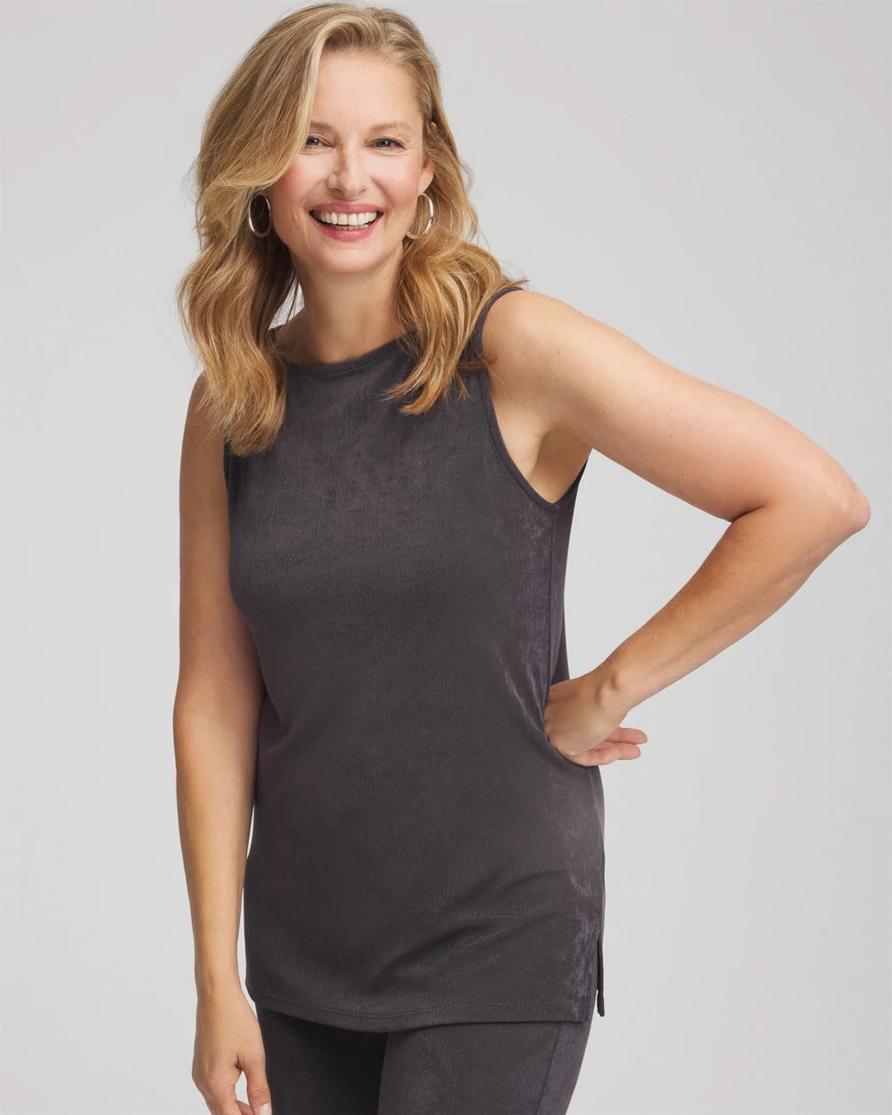 Chico's | Travelers™ Classic Side-Slit Tank/ Serene Gray