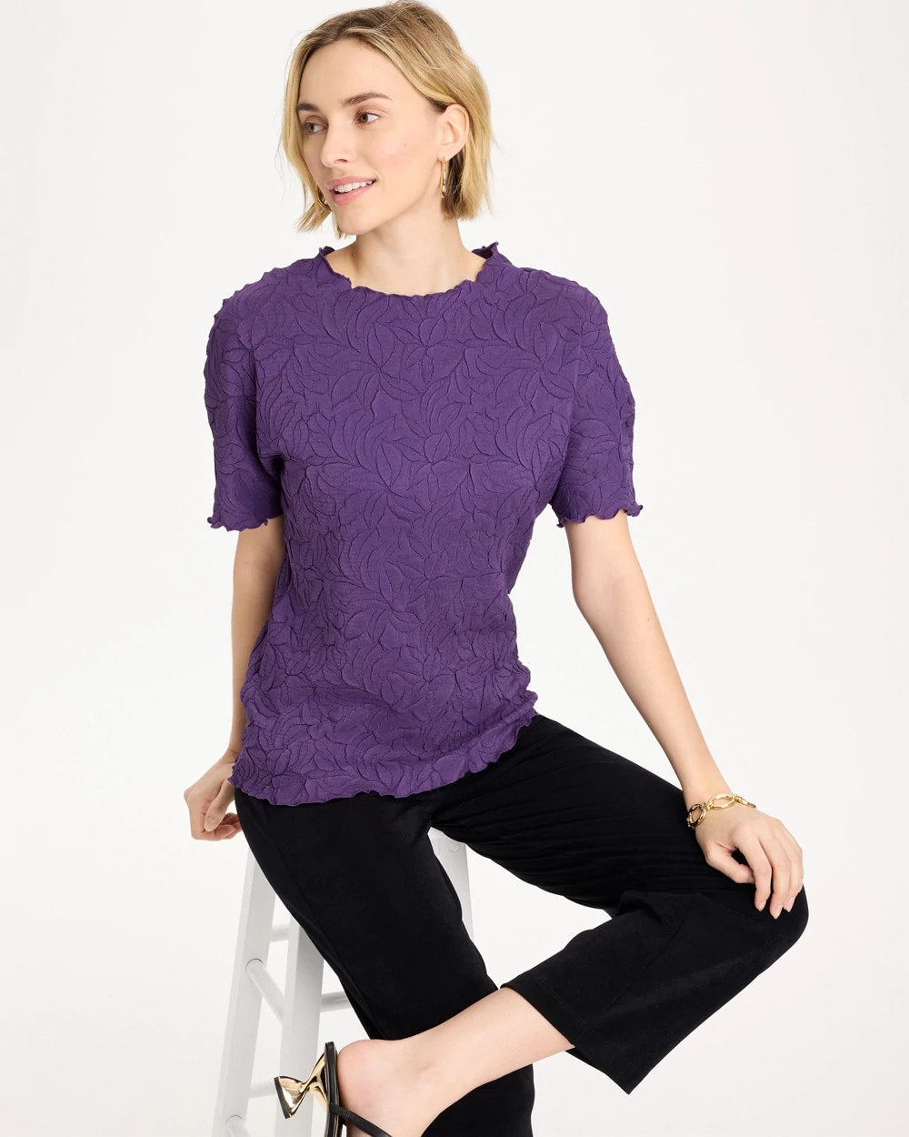 Chico's | Travelers™ Embossed Pullover Top/ Rich Amethyst
