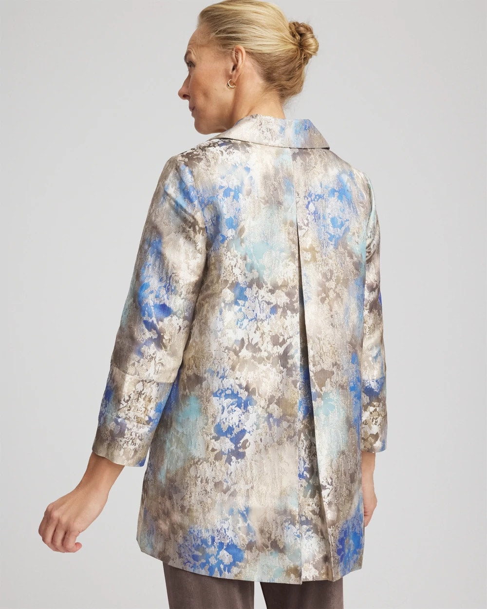 Chico's | Travelers™ Collection Watercolor Jacquard Jacket/ Walnut