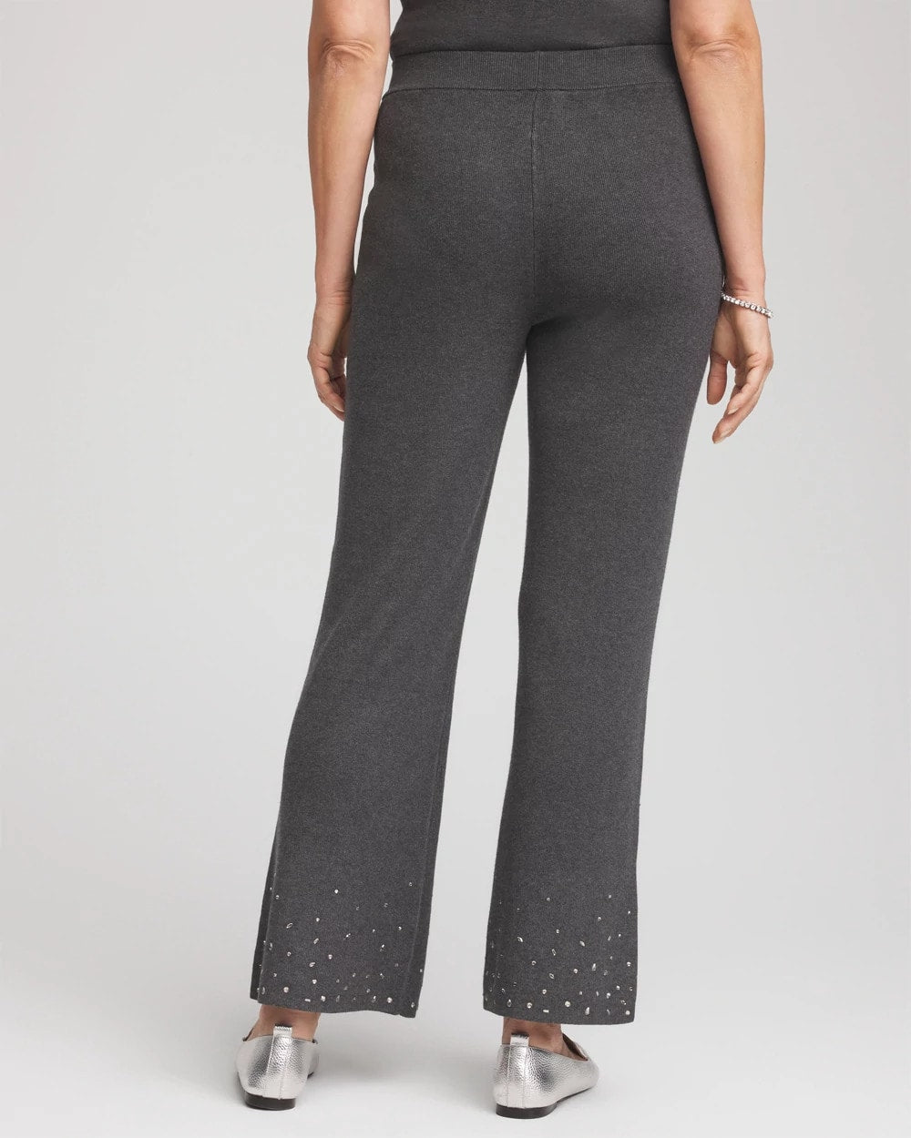 Chico's | Travelers™ Embellished Straight-Leg Pants/ Graphite Gray