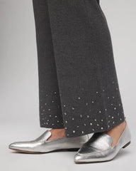 Chico's | Travelers™ Embellished Straight-Leg Pants/ Graphite Gray