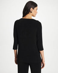 Chico's | Travelers™ Hardware 3/4 Sleeve Tunic/ Travelers Black