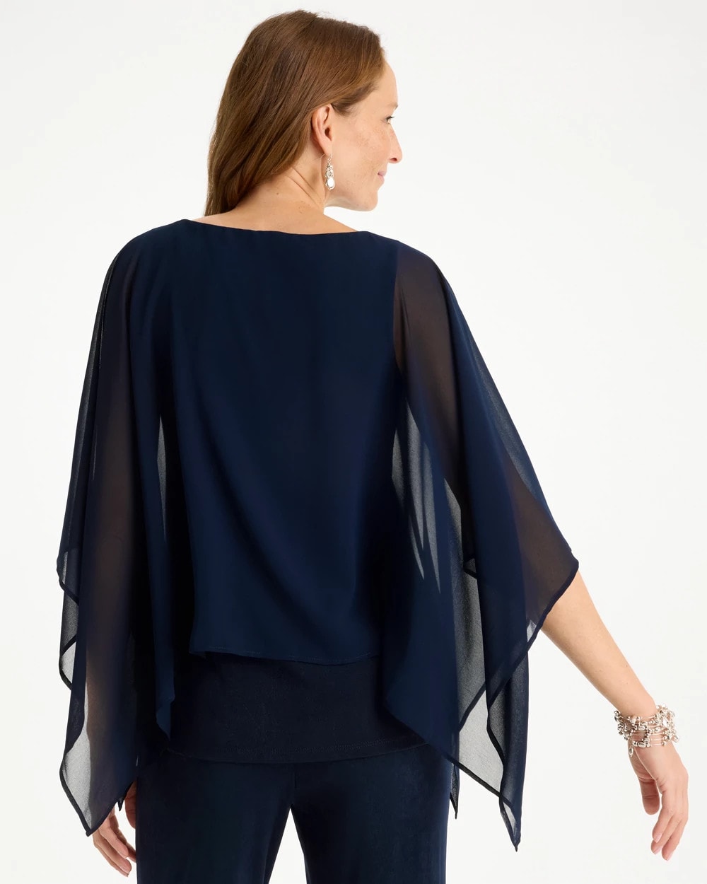 Chico's | Travelers™ Chiffon Layered Top/ Travelers India Ink