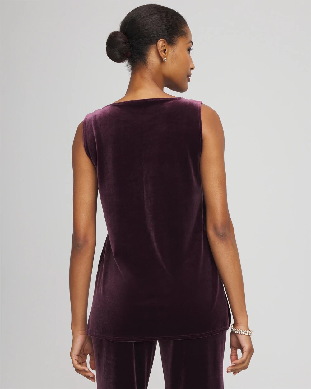 Chico's | Travelers™ Velvet Side-Slit Tank/ Night Bloom