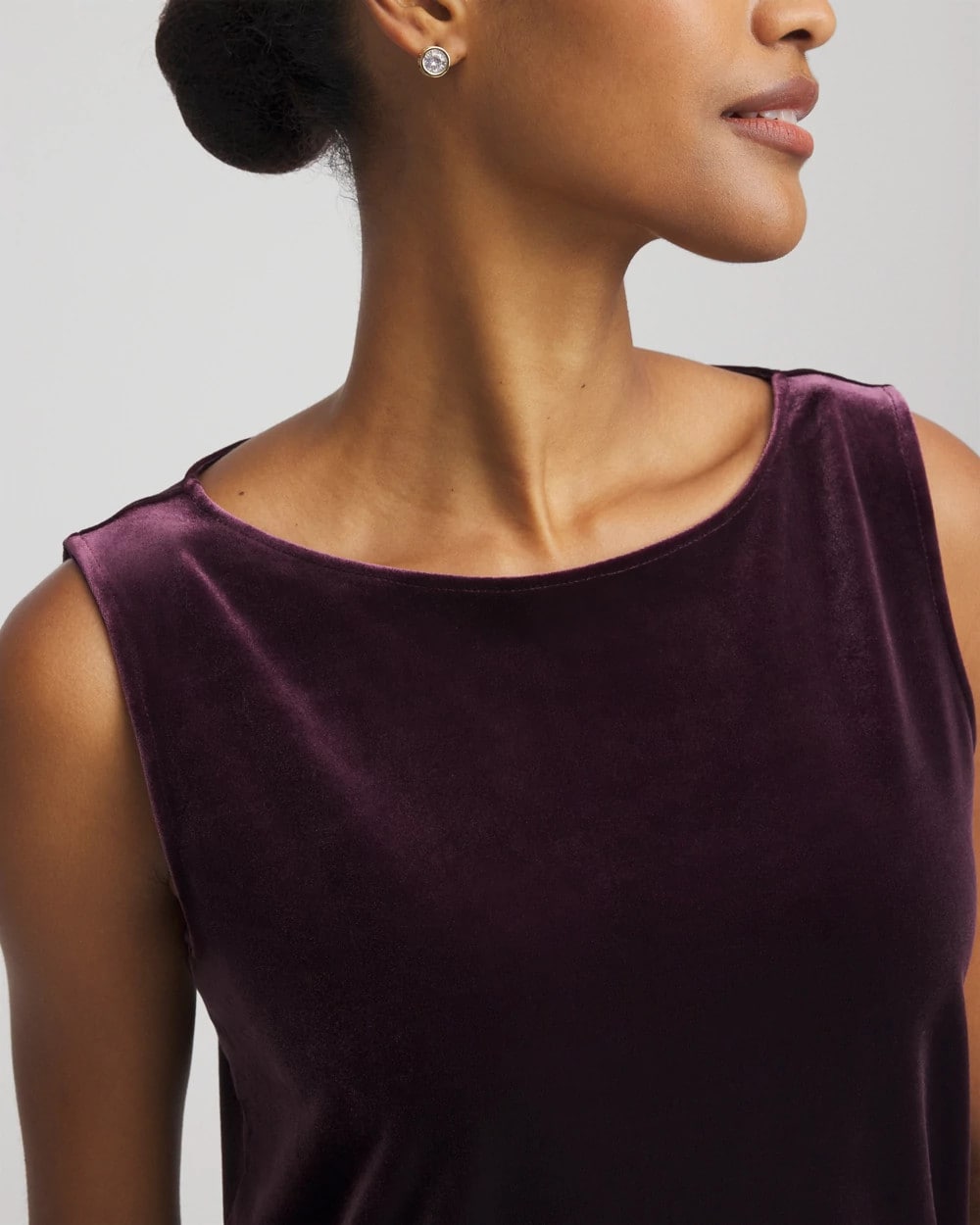 Chico's | Travelers™ Velvet Side-Slit Tank/ Night Bloom