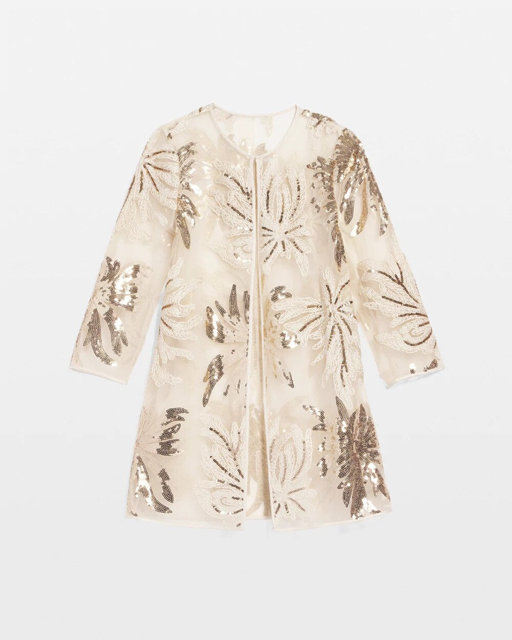 Chico's | Travelers™ Collection Sequin-Mesh Jacket/ Modern Ecru