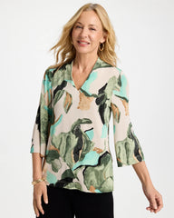 Chico's | Travelers™ Bloom V-Neck Kimono Top/ Kelp Forest
