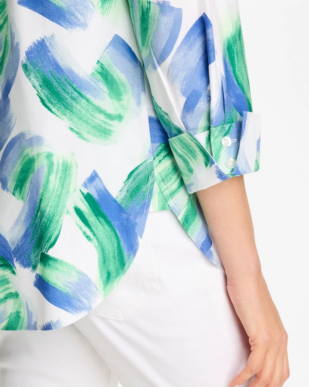 Chico's | No Iron™ Printed Stretch Shirt/ Amparo Blue