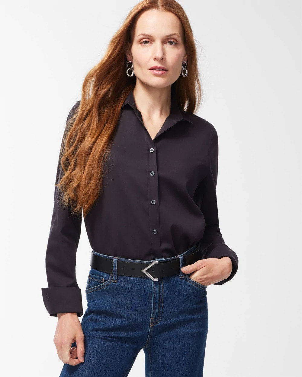 Chico's | No-Iron™ Stretch Shirt/ Black